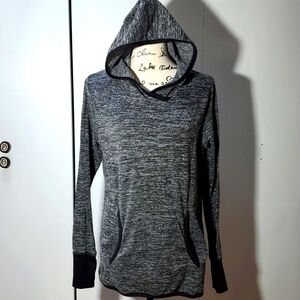 RBX- Womens Black & Gray flecked Hoodie popover Sz.Medium